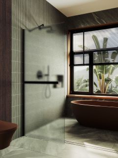 Душевая перегородка MaybahGlass MGD-731-6ш 79см чёрный